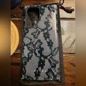 BURGA Black Lace Design Phone Case For SGS22U